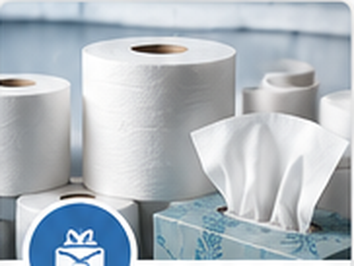 Toilettenpapier, Taschentücher und Küchenrollen